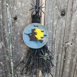 Halloween Witch Broom Wall Decor